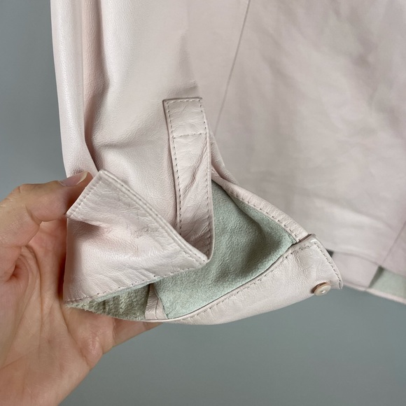 Lafayette 148 Pink Lambskin jacket top - Picture 3 of 10